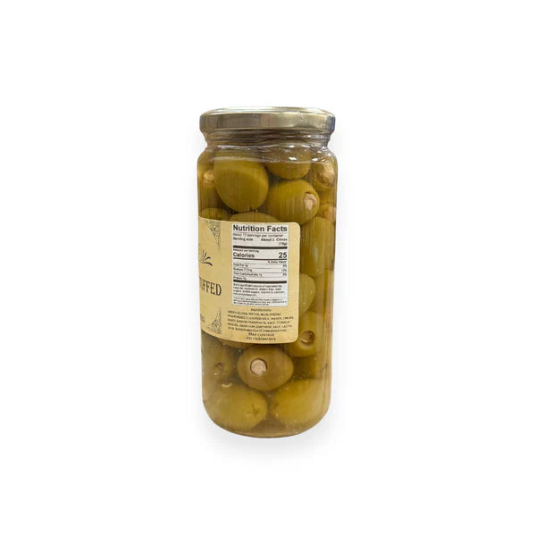 Buc-ee’s Stuffed Olives 9oz Jar – Gourmet Snack in Blue Cheese, Garlic, Feta & Jalapeño Flavors