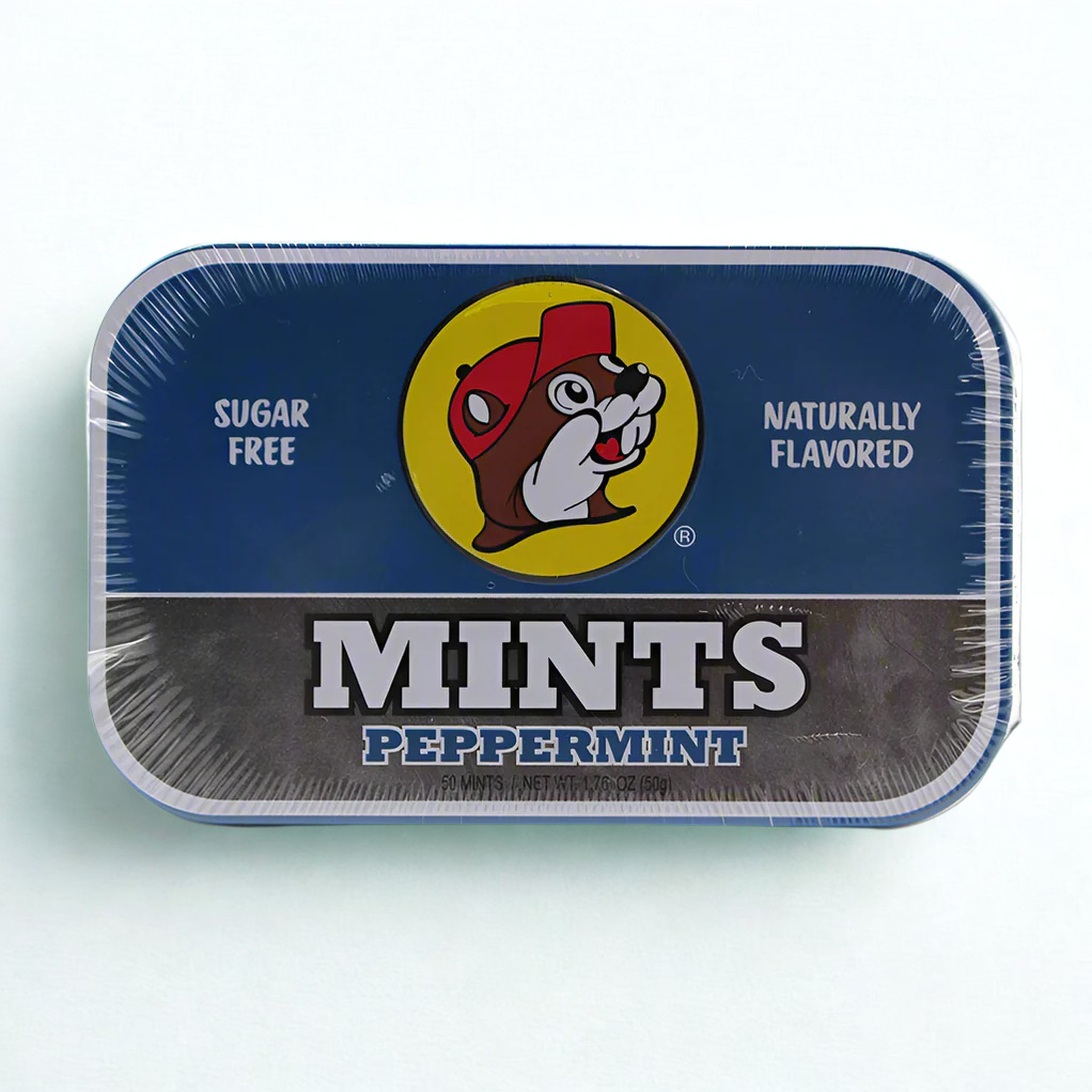 Buc-ee’s Sugar-Free Breath Mints in Travel Tin – Freshen Breath with 6 Bold Flavors