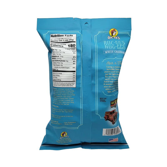 Buc-ee's White Cheddar Beaver Nugees – Crunchy Cheese Puffed Snack, 5 oz Bag