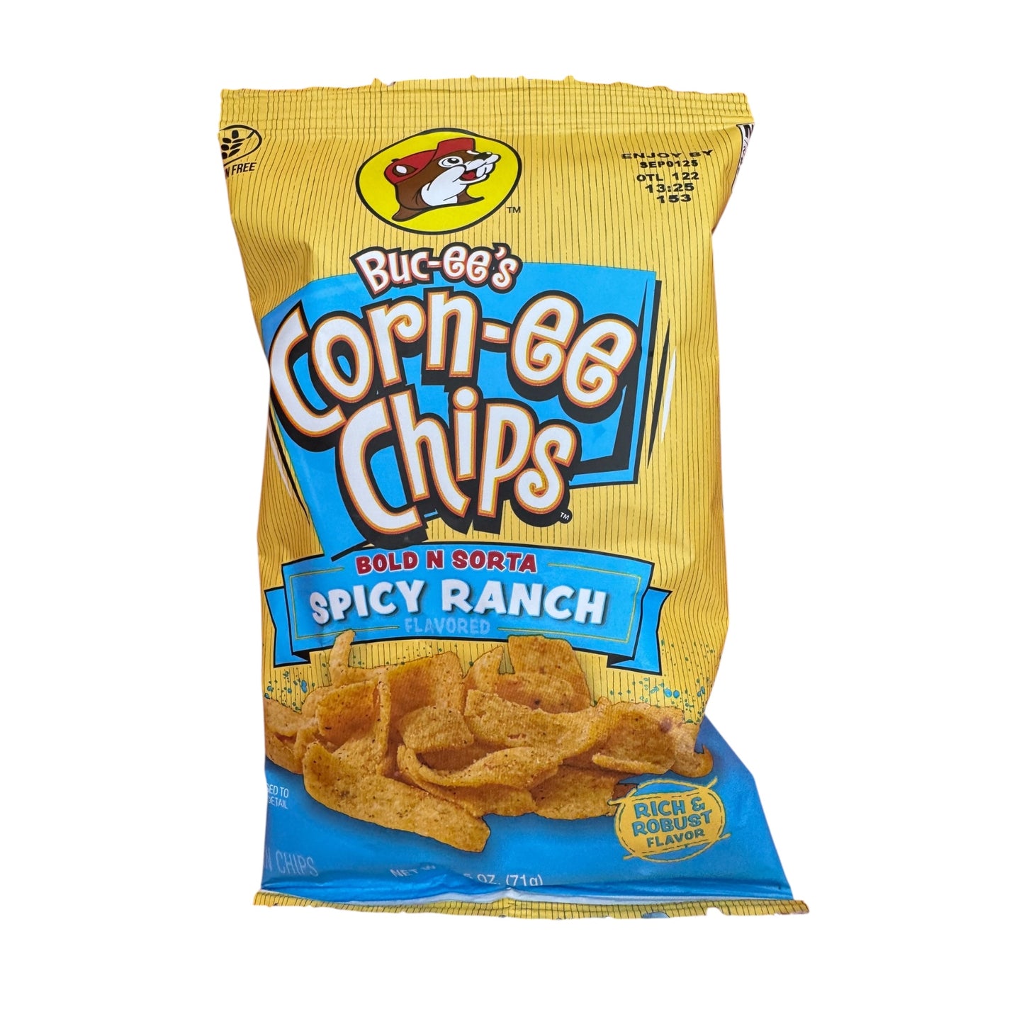 Buc-ee’s Corn-ee Chips bold n’ sorta spicy ranch flavored 2.5oz bag