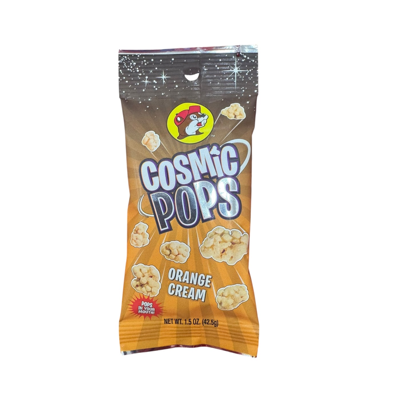 Buc-ee’s Cosmic Pops orange cream flavored lollipops