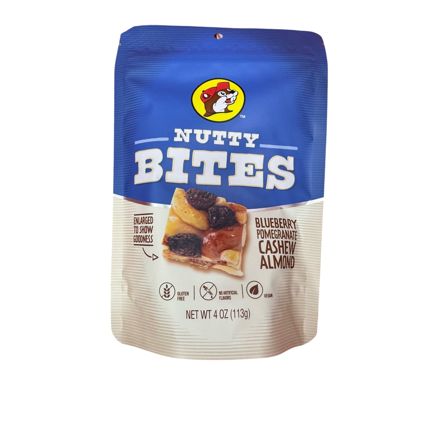 Buc-ee’s Nutty Bites blueberry pomegranate cashew and almond 4oz bag