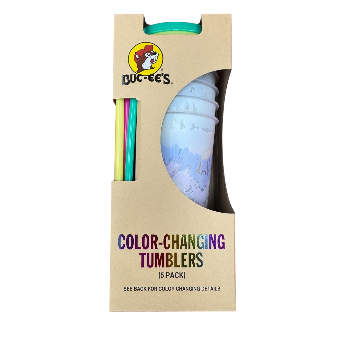 Buc-ee’s 5-pack tie-dye color-changing tumblers