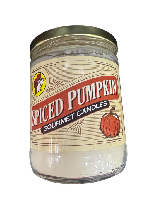 Jar of 'Spiced Pumpkin' gourmet candle in a glass jar