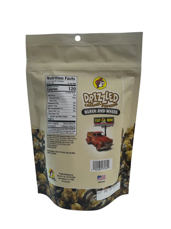 Buc-ee’s Drizzled Caramel Popcorn – 5oz Gourmet Snack Bag in Birthday Cake or Black & White Flavor