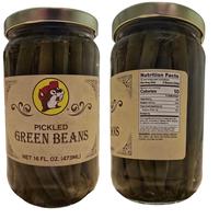 Buc-ee’s Gluten-Free Pickled Green Beans – Crunchy, Tangy, All-Natural Snack in 16 oz Glass Jar