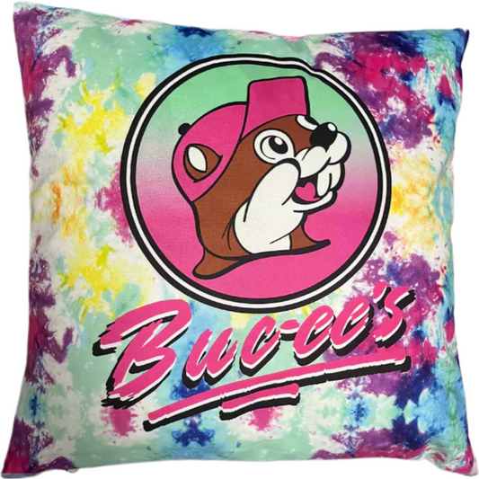 Buc-ee's Tie-Dye Pillow