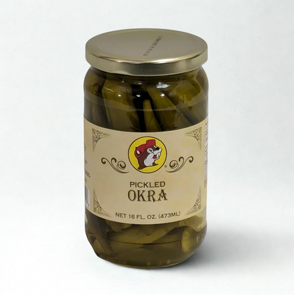 Jar of Buc-ee's Pickled Okra – Gluten-Free Southern Snack with Bold, Tangy Flavor