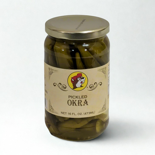 Jar of Buc-ee's Pickled Okra – Gluten-Free Southern Snack with Bold, Tangy Flavor