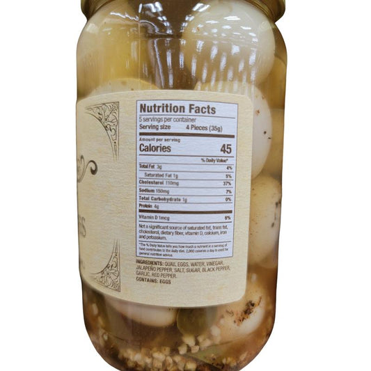 Buc-ee's Pickled Quail Eggs – Gluten-Free, 16 oz Glass Jar, Brined & Marinated Pickled Flavor