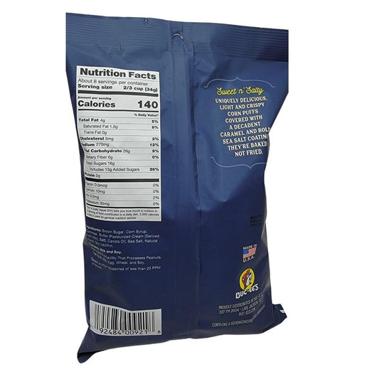 Buc-ee’s Sea Salt Caramel Beaver Nuggets – Sweet & Crunchy Puffed Corn Snack, 10 oz Bag