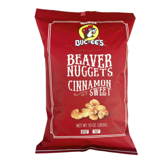 Buc-ee’s Cinnamon Sweet Beaver Nuggets – Crunchy Puffed Corn Snack, 10 oz Bag