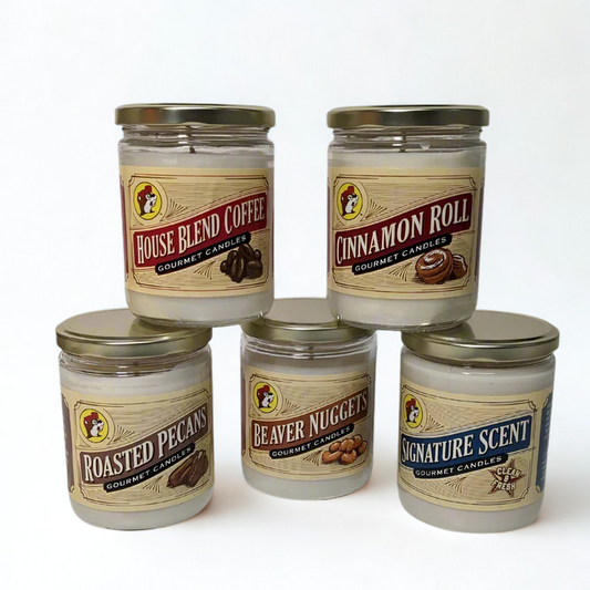 Buc-ee’s Scented Candle Collection – 9 Signature Scents (Pumpkin, Cotton Candy, Kolache, Banana Pudding & More)