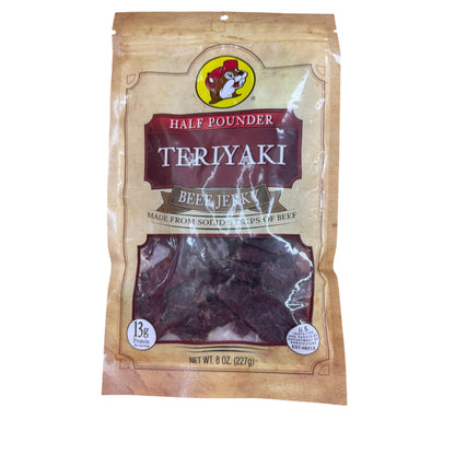 Buc-ees Teriyaki Beef Jerky 8oz package savory sweet meat snack