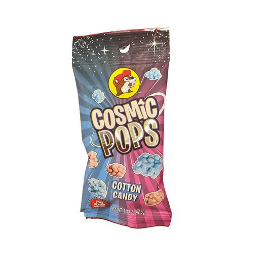 Buc-ee’s Cosmic Pops cotton candy flavored lollipops