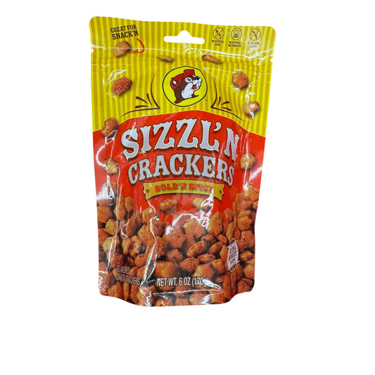 Buc-ees Sizzln Bold n Spicy Crackers fiery flavorful crunchy snack bag
