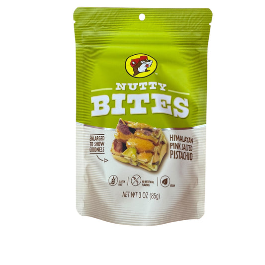 Buc-ee’s Nutty Bites Himalayan pink salted pistachio 3oz bag