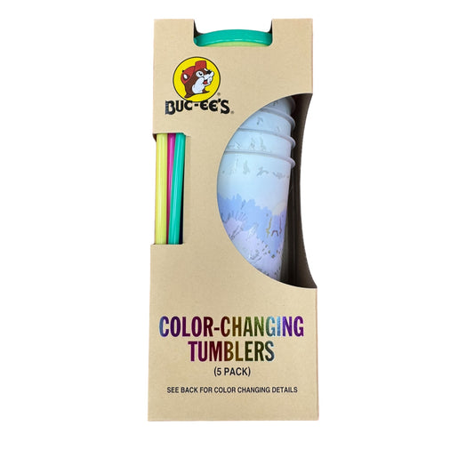 Buc-ee’s 5-pack tie-dye color-changing tumblers