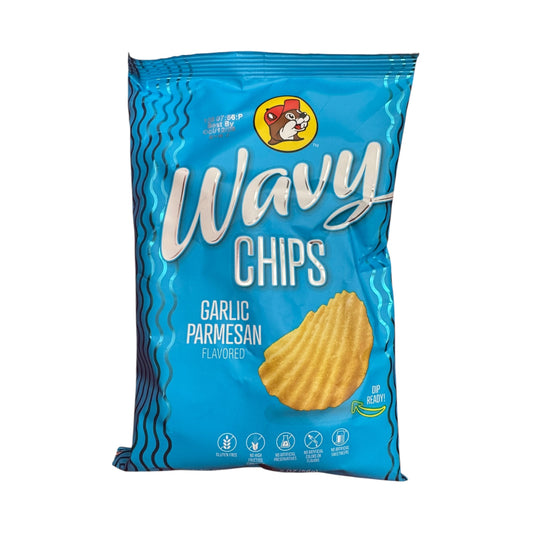 Buc-ee’s wavy chips garlic parmesan flavor bag